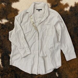 Elizabeth and James Button Down Sequin Trim Medium